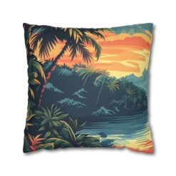 Catiki Kingdom - Volcano View  - Faux Suede Square Pillowcase