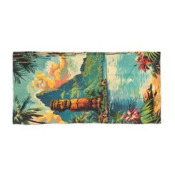Tiki Head Beach Towel - Volcano - Catiki Kingdom