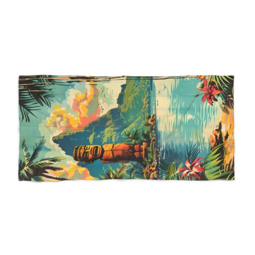Tiki Head Beach Towel - Volcano - Catiki Kingdom