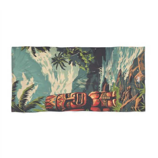 Tiki Head Beach Towel - Riverway - Catiki Kingdom