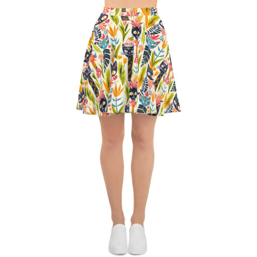 Happy Jungle Cat – Skater Skirt – #000006
