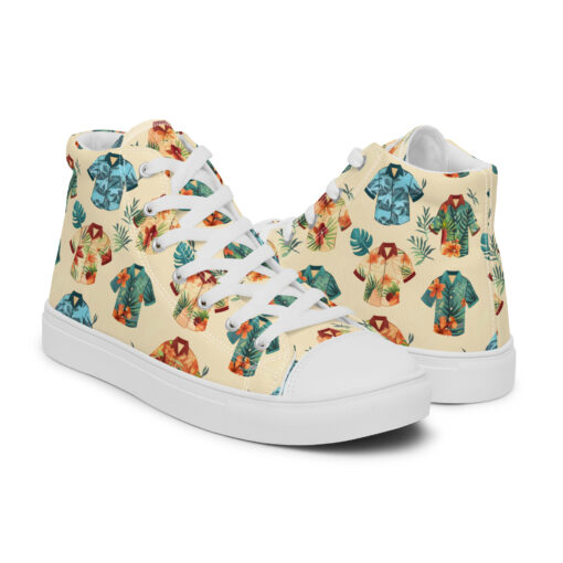 Hawaiian Shirt (Shoes) – Women’s High Top Canvas Shoes – #000015