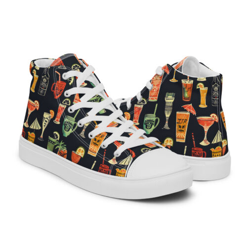 Tropical Tiki Libation (Dark) – Women’s High Top Canvas Shoes – #000012