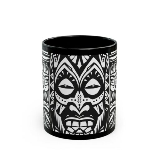 Catiki Cats Pattern – Black Ceramic Mug (11oz) – #M000018