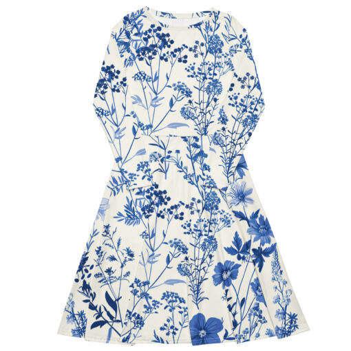 Blue Meadow Serenity – Women’s Midi Dress – #000036