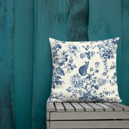 Toile de Jouy Cats III – Premium Pillow – #000035