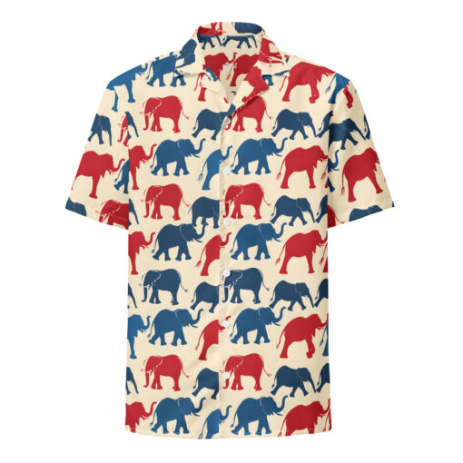Patriotic Elephants – Beachcomber Hawaiian Shirt – #000032