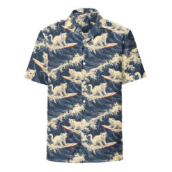 Surfing Hokusai Cat I  – Beachcomber Hawaiian Shirt – #000039