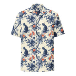 Toile de Jouy Cats IV – Beachcomber Hawaiian Shirt – #000049