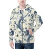 Men's All Over Print Classic Zip Up Hoodie Warm Jacket