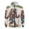 “Bigfoot: Nature Lover II” – Catiki Originals Warm Unisex Zip-Up Hoodie