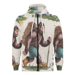 “Bigfoot: Nature Lover II” – Catiki Originals Warm Unisex Zip-Up Hoodie