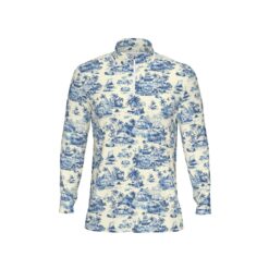 All-Over Print Men's Sports Collar Jersey With Long Sleeve| Interlock