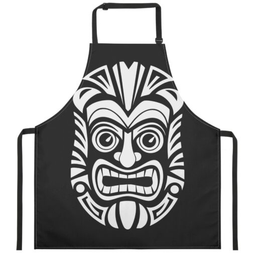 Monochrome Tiki Guardian Collection – Catiki All-Over Print Apron