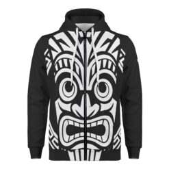 “Tiki Mask I” – Catiki Originals Warm Unisex Zip-Up Hoodie