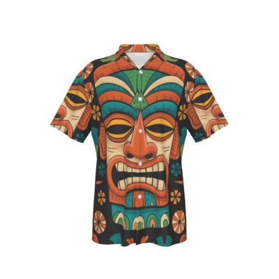 The Temple Flame Tiki Shirt - Cotton Hawaiian Tiki Shirt