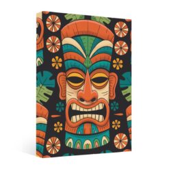 Mystic Moai Tiki Mirage - Catiki Framed Canvas Print