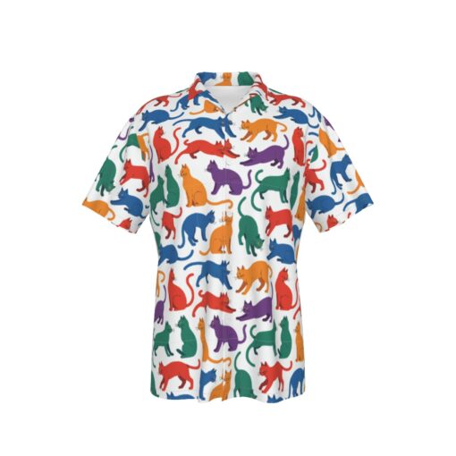 Color Cats Boogie – Catiki Originals Tiki Hawaiian Shirt (Cotton)